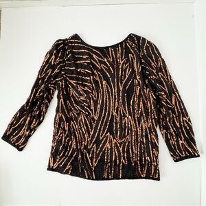 Silverleaf Vintage Sequins Blouse Size M